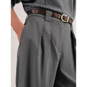 REISS Poppie Petite Wide Leg Pleated Trousers